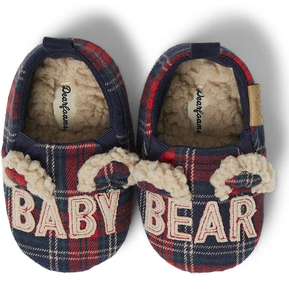 Dearfoams Unisex-child Lil Bear and Baby Bear Slipper